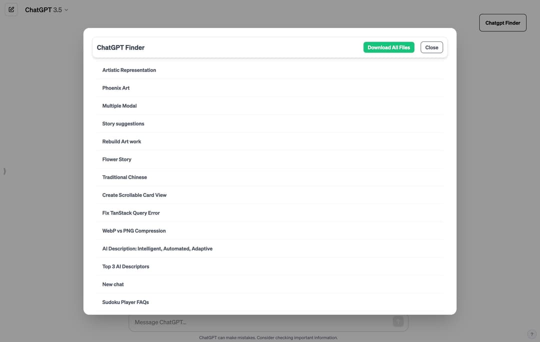 ChatGPT Finder - Manage all your ChatGPT creations like magic